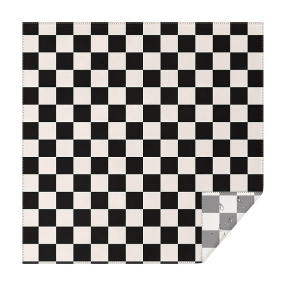 Black and White Checkered Pattern Square Tablecloth,Waterproof Square Table Cover,Wipeable Spillproof Washable Table Cover for Home Kitchen Party Decor 52"x52"(132x132cm)