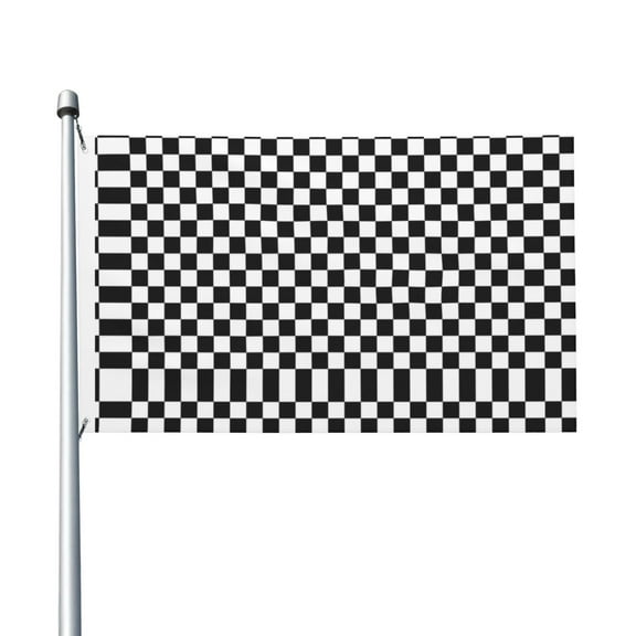 Black White Checkered Pattren Flag Double Sided Printed 3x5 Ft Flag Banner Suitable For Yard Outdoor Party Decorative