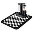 thumbnail image 1 of Black White Checkered Plaid Drying Mat Absorbing Bar Mat Collapsible Kitchen Drying Mat for Shop Countertops 18x24 Inches, 1 of 7