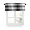 thumbnail image 1 of Black White Checkered Plaid Kitchen Valances for Windows Rustic Farmhouse Pattern Valance Curtains&nbsp; for Kitchen /Living Room/Bedroom/ Bathroom Decor, 54"x18 " ,Rod Pocket 1 Panel,, 1 of 7