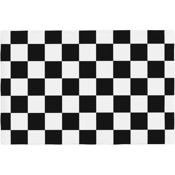 Black White Checkered Print Placemats Set of 4 Checkerboard Table Mats Table Tableware Place Mats with Non-Slip Heat-Resistant Washable for Dining Home Kitchen Party Indoor