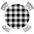 thumbnail image 1 of Black and White Checkered Round Tablecloth, Fitted Table Cover with Elastic for 36"-44" Round Tables, Farmhouse Buffalo Plaid Table Cloth Indoor Outdoor Dinning Party Waterproof Tablecloths, 1 of 6