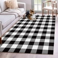 thumbnail image 1 of Black and White Checkered Runner Rug 2.7x5 FT, Non Slip Entryway Carpet, Farmhouse Buffalo Plaid Washable Soft Floor Carpet Entrance Mat Non-Shedding Throw Rug for Hallway Laundry Room Bedside, 1 of 9