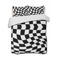 thumbnail image 1 of Black and White Checkered Summer Quilt Set Twin XL Size,Soft Quilted Bedding Set with 2 Pillow Shams,Modern Irregular Geometric Lightweight All Season Bedspread Coverlet for Bedroom 68"x98", 1 of 6