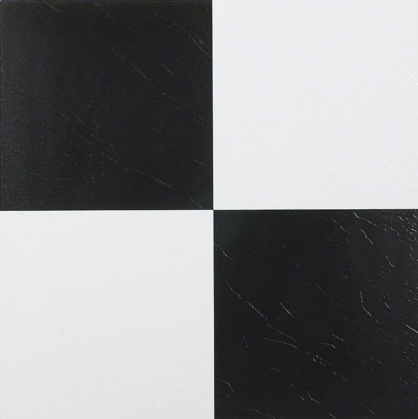 Black & White Checkered Vinyl Floor Tiles Adhesive Stick and Peel 12 ...
