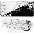 thumbnail image 1 of Black and White Cherry Blossom Gaming Mouse Pad XL，Large Mouse Pad Japanese Sakura Death Life Mouse Mat Desk Pad, Extended Stitched Non-Slip Rubber Edges Mousepad 31.5 X 11.8 Inch, 1 of 6