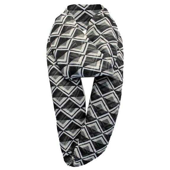 Black & White Chevron Light Circle Infinity Scarf
