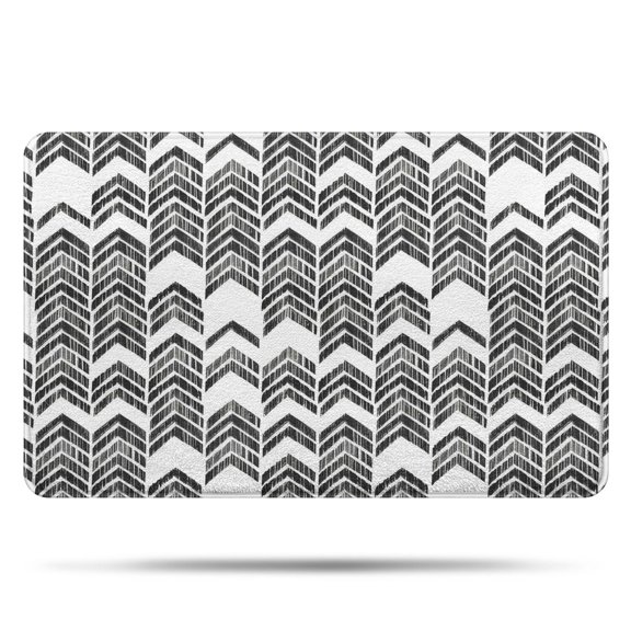 Black and White Chevron Pattern Bathroom Rugs Mat,Non Slip Microfiber Bathroom Rug,Rubber Backing,Soft Bathroom Mats for Bathroom Floor,Tub and Shower,20x32in(50x80cm)