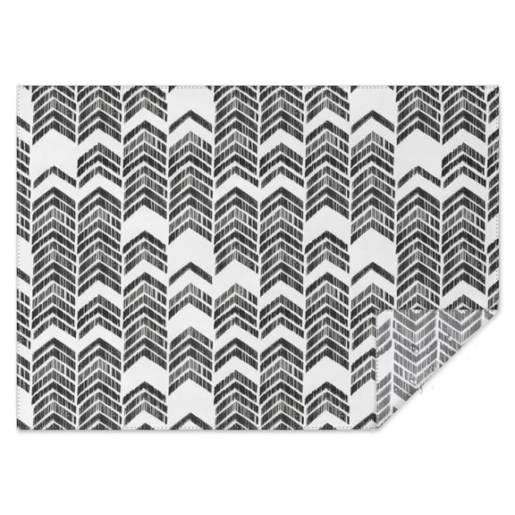 Black and White Chevron Pattern Rectangle Tablecloth 60"x84",Waterproof Polyester Rectangle Table Cloth, Wipeable Spillproof Polyester Tablecloth for Dining, Camping, Indoor and Outdoor