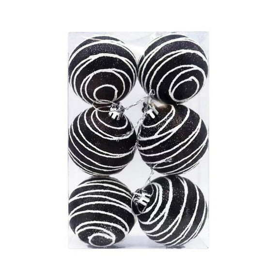 Black and White Christmas Ornaments Balls,2.4" Shatterproof Plastic Christmas Ornaments Sets,Decorative Balls Hanging Balls for Xmas Christmas Tree Holiday Wedding Party Decoration