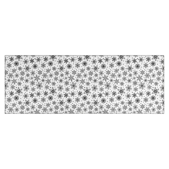 Black and White Christmas Snowflake Pattern Kitchen Rug Mat,Kitchen Runner Rugs Non Skid Washable,Decorative Kitchen Floor Mats for Kitchen,Sink,Laundry,17"X47"