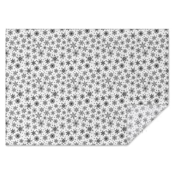 Black and White Christmas Snowflake Pattern Rectangle Tablecloth 60"x84",Waterproof Polyester Rectangle Table Cloth, Wipeable Spillproof Polyester Tablecloth for Dining, Camping, Indoor and Outdoor