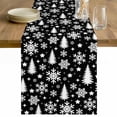 thumbnail image 1 of Black White Christmas Table Runner 108 Inches Long Farmhouse Dress Scarves, Xmas Tree Snowflake Winter Abstract Dining Tablerunner for Coffee Table/Kitchen Island/Party Décor, 13" x 108", 1 of 8