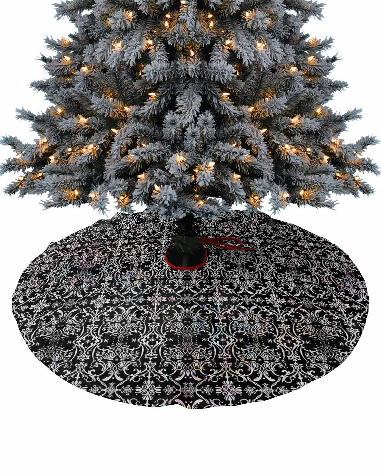 Black and White Christmas Tree Skirt 36 Inches Large Christmas Skirt Black And White Christmas Tree Skirt