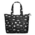 thumbnail image 1 of Black White Cloud Moon Star Pattern Travel Tote Bags for Women Carry On,Large Weekender Bags for Women Travel,Multi Functional Duffle Bag for Work,Shopping,Sports, 1 of 5