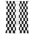 thumbnail image 1 of Black And White Color Blocks Sheer Curtains 2 Panels Set Plaid Abstract Modern Sheer Window Curtains Light Filtering Rod Pocket Voile Drapes for Bedroom Living Room 52"X84", 1 of 8