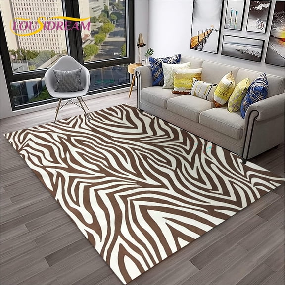 Black White Colorful Zebra Stripe Pattern Carpet Rug for Home Living Room Bedroom Sofa Doormat r Area Rug Non-slip Floor Mat