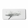 thumbnail image 1 of Black and White Computer Mouse Pad, Silhouette of a Tree and Flying Birds Simple Minimalistic Design Artwork, Rectangle Non-Slip Rubber Mousepad X-Large, 35" x 15", Black White, by Ambesonne, 1 of 2