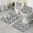 thumbnail image 1 of Black White Cow Pattern Bathroom Rugs Sets 3 Piece,Toilet Cover Set,Absorbent Non Slip Bathroom Mats Sets with U-Shaped Contour Rug Toilet Rug Set, 1 of 5