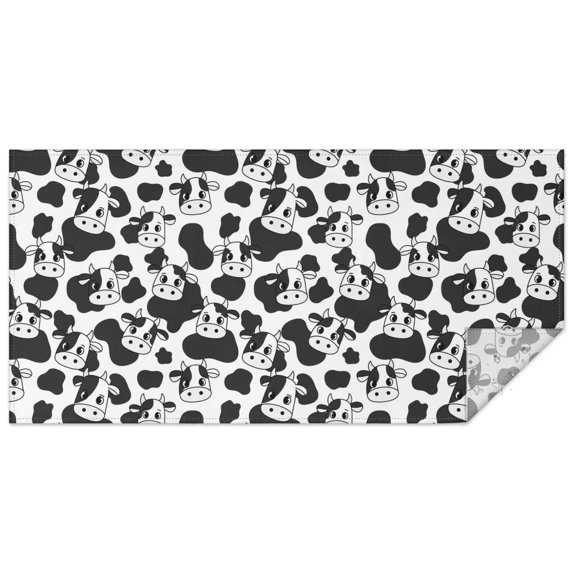 Black White Cow Pattern Rectangle Tablecloth 60"x120",Waterproof Polyester Rectangle Table Cloth, Wipeable Spillproof Polyester Tablecloth for Dining, Camping, Indoor and Outdoor