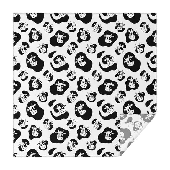 Black White Cow Pattern Square Tablecloth,Waterproof Square Table Cover,Wipeable Spillproof Washable Table Cover for Home Kitchen Party Decor 42"X42"(107x107cm)