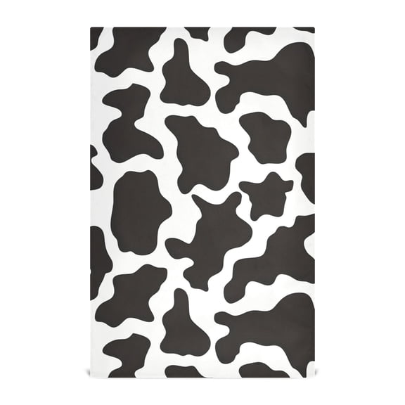 Black White Cow Print Pattern Kitchen Towels Waffle Weave Decorative Tea Towels Multi Use Dishcloths 28x18in