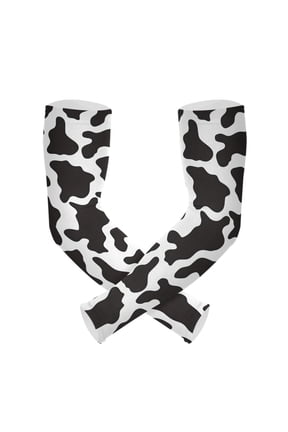 Black White Cow Print Pattern UV Protection Cooling Arm Sleeves, Compression Sun Sleeves for Men Women Sports
