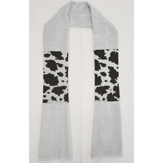 Black & White Cow Spots Kitchen Towel Boa / Scarf (White)