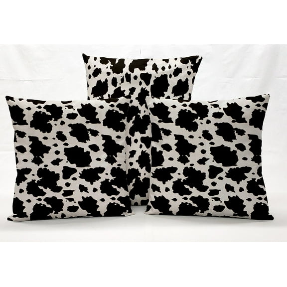Black & White Cow Spots Pillowcase / Pillow Cover (12 x 12)