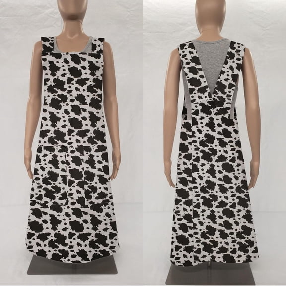Black & White Cow Spots Cross Back Apron by Penny's Needful Things