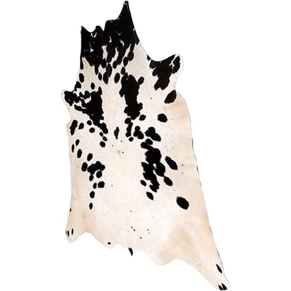 Black White Cowhide Rug, Authentic Hair-on Leather, Unique Animal Hide, Adds a Touch of Contemporary Style to Any Room Décor
