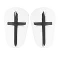 thumbnail image 1 of Black & White Cross Shin Guards Soccer, 3.9x2.3 Inch Mini Shin Guards - S Size Adult Shin Protectors For Sports & Training, 1 of 7
