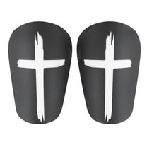 Black & White Cross Shin Guards Soccer, 3.9x2.3 Inch Mini Shin Guards - S Size Adult Shin Protectors For Sports & Training