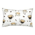Black White Cup Coffee Print Queen Pillow Cases Microfiber