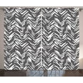 thumbnail image 1 of Ambesonne Black and White Curtains 2 Panel Set, Chaotic Chevron, 108" x 96", Black White, 1 of 3