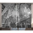 thumbnail image 1 of Ambesonne Black and White Curtains 2 Panel Set, Chicago City, 108" x 108", Grey Black White, 1 of 3