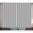 thumbnail image 1 of Ambesonne Black and White Curtains 2 Panel Set, Interlace Squares, 108" x 84", White Black, 1 of 3