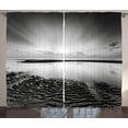 thumbnail image 1 of Ambesonne Black and White Curtains 2 Panel Set, Idyllic Sunrise, 108" x 108", Black White Grey, 1 of 3
