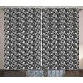 thumbnail image 1 of Ambesonne Black and White Curtains 2 Panel Set, Lacy Inspirations, 108" x 63", Black White, 1 of 3