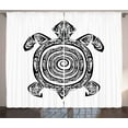 thumbnail image 1 of Ambesonne Black and White Curtains 2 Panel Set, Turtle Spirals, 108" x 108", Black and White, 1 of 3