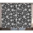 thumbnail image 1 of Ambesonne Black and White Curtains 2 Panel Set, Paisley Art, 108" x 108", Black White, 1 of 3