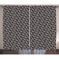thumbnail image 1 of Ambesonne Black and White Curtains 2 Panel Set, Plus Sign Geometric, 108" x 63", Black White, 1 of 3