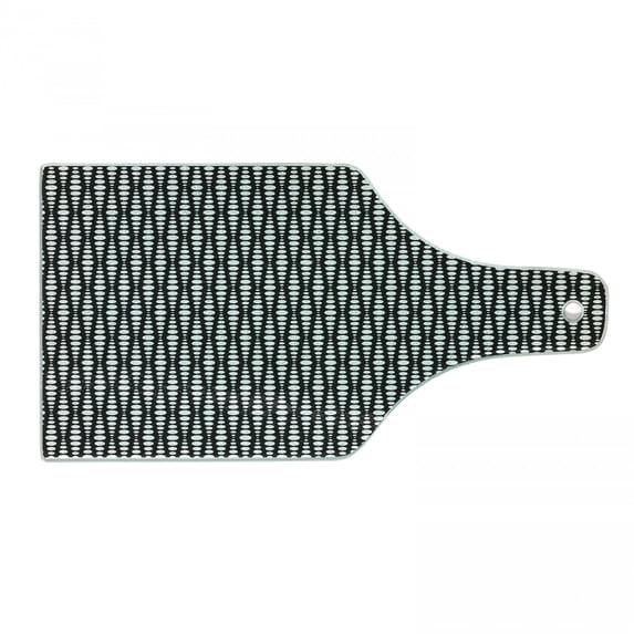 Black and White Cutting Board, Big and Small Blended Circles Dot Pattern Simple Geometric Ornament, Decorative Tempered Glass Cutting and Serving Board, in 3 Sizes, by Ambesonne