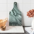 thumbnail image 1 of Black and White Cutting Board, Urban Design Skyscrapers in Manhattan and the Cloudy Sky Digital Print, Tempered Glass Cutting and Serving Board, Wine Bottle Shape, Black and White, by Ambesonne, 1 of 5
