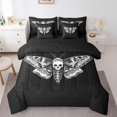 thumbnail image 1 of Black White Death Moth Bed in a Bag 7 Pcs King Sugar Skull Print Bedding Halloween Decor Gothic Style Bedding Set with Comforter Happy Halloween Bed Set Halloween Themed Sheet Set, 1 of 5