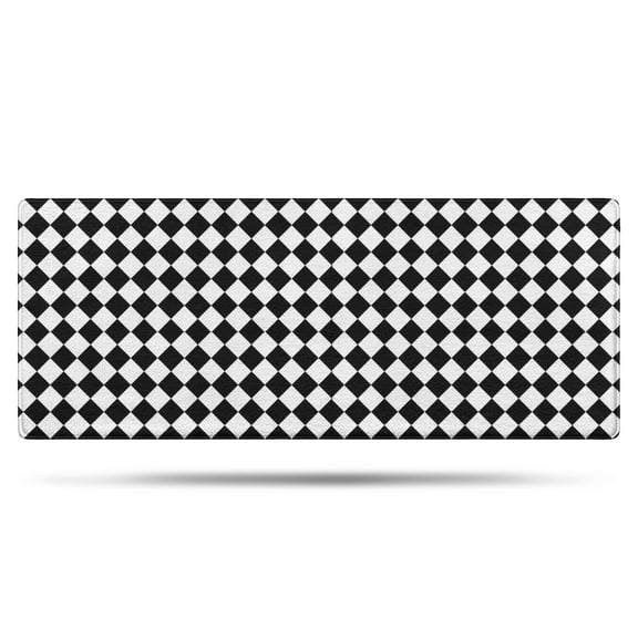 Black White Diamond Checkered Pattern Bathroom Rugs Mat,Non Slip Microfiber Bathroom Rug,Rubber Backing,Soft Bathroom Mats for Bathroom Floor,Tub and Shower,60x24in(150x60cm)
