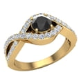 thumbnail image 1 of Black & White Diamond Engagement Ring 0.80 Carat 14K Gold Glitz Design Gift Box, 1 of 5