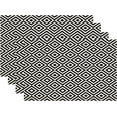 thumbnail image 1 of Black White Diamonds Placemats,Modern Geometric Art Texture Textile Washable Linen Table Mats for Kitchen Table Double Insulation Decor Dining Set Indoor Outdoor 12X18 in Set of 4, 1 of 6