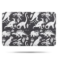 thumbnail image 1 of Black and White Dinosaur Pattern Bathroom Rugs Mat,Non Slip Microfiber Bathroom Rug,Rubber Backing,Soft Bathroom Mats for Bathroom Floor,Tub and Shower,17x27in(43x68cm), 1 of 5