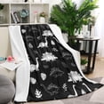 thumbnail image 1 of Black White Dinosaur Skeletons Bold Blanket,Comfortable Soft Lamb Wool Throw Blanket,All Season,Warm Lightweight Blankets for Sofa Bed Couch Living Room Chair,60"x80", 1 of 4